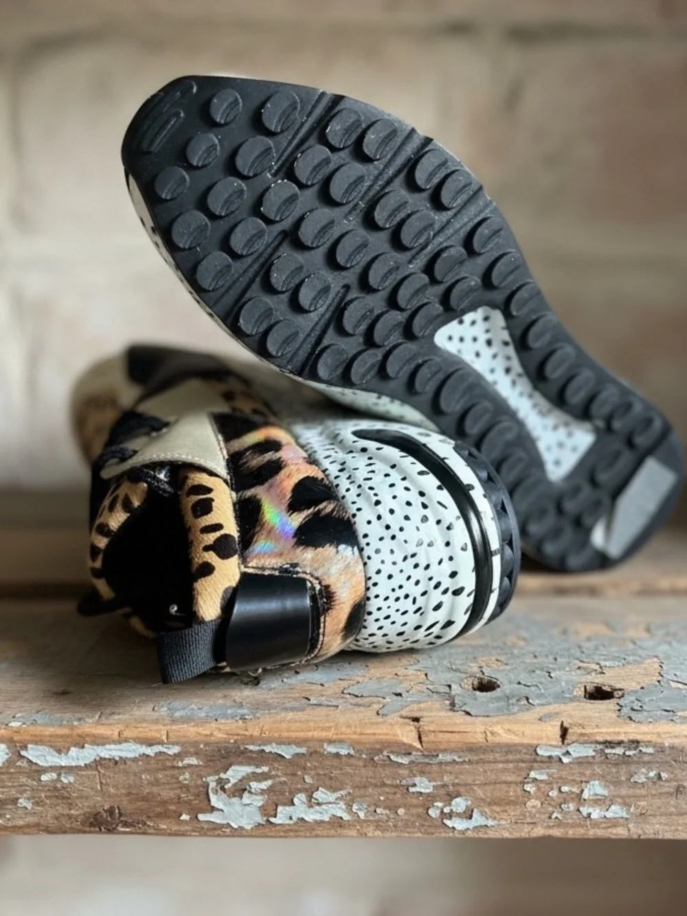 Steve Madden CLIFF ANIMAL Leopard Print Metallic Accent Sneaker - Women’s Size 7